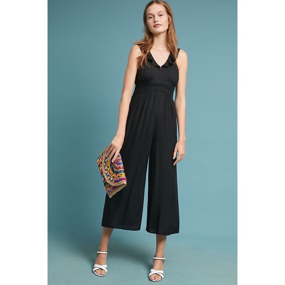 Anthropologie Maeve Ruffled Jumpsuit Size 10